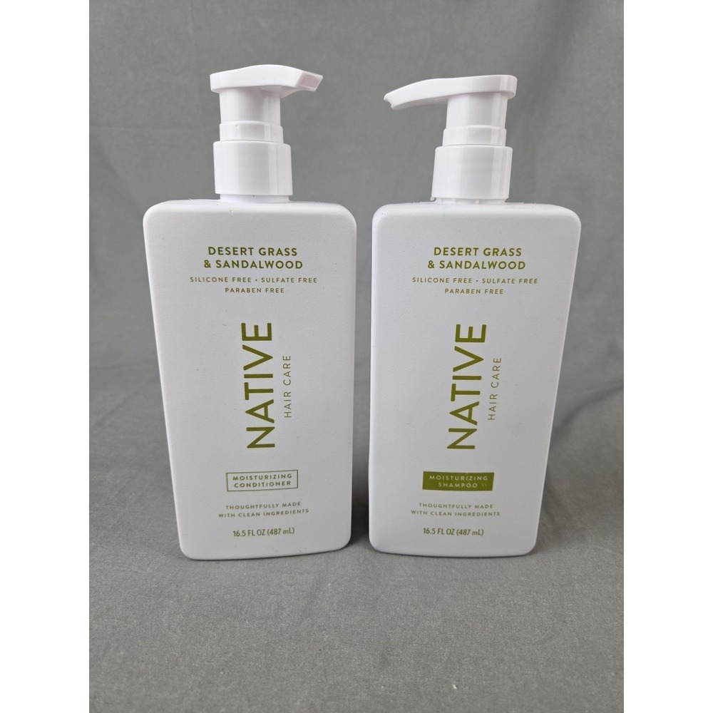 Native Moisturizing Shampoo & Conditioner Desert Grass & Sandalwood‎ 16.5 New